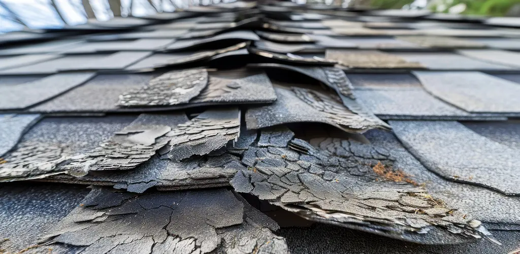 Common roof damage causes Allentown home with visible roof damage and a professional inspection underway