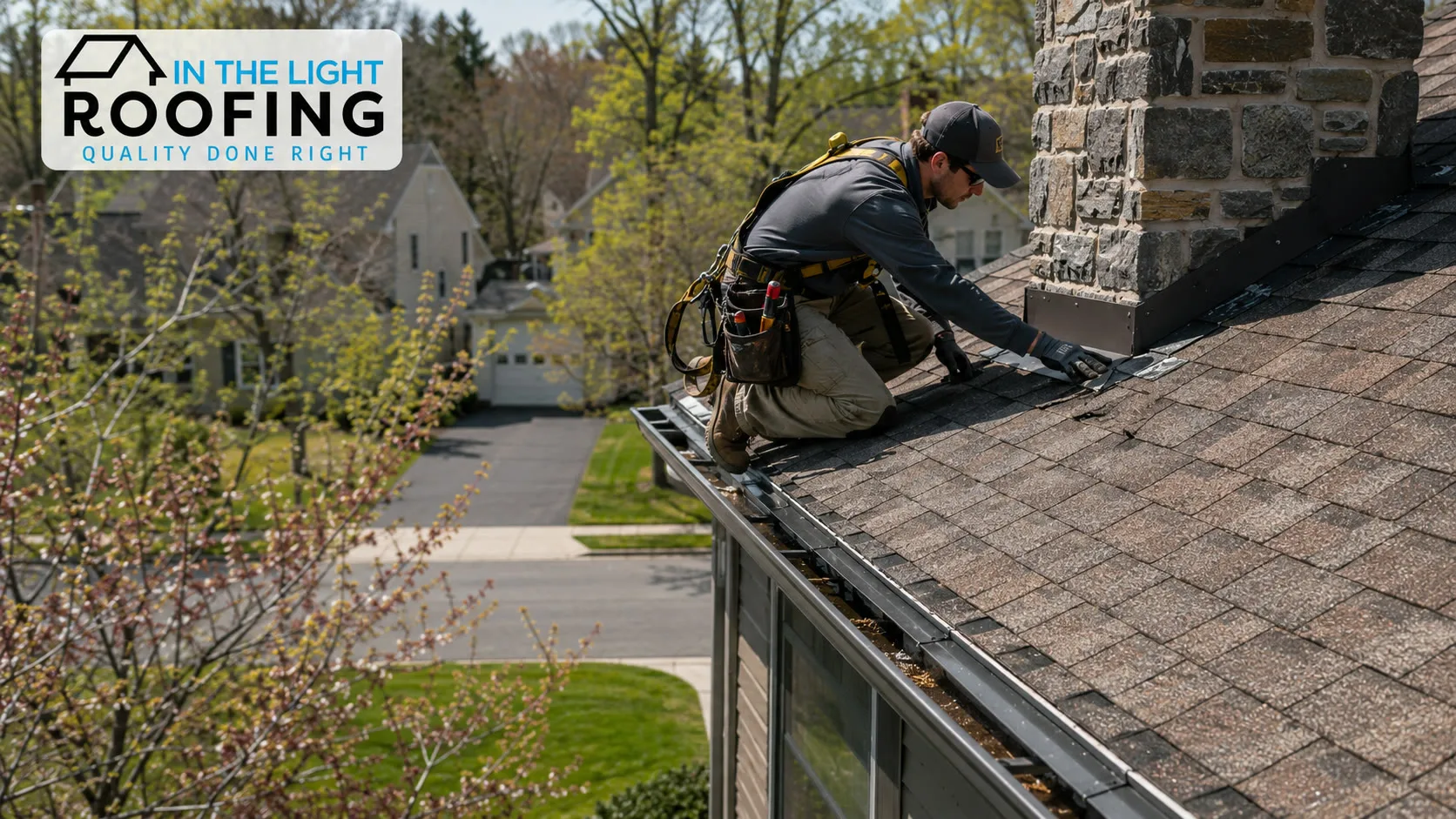 Professional reviewing spring roof inspection Lehigh Valley