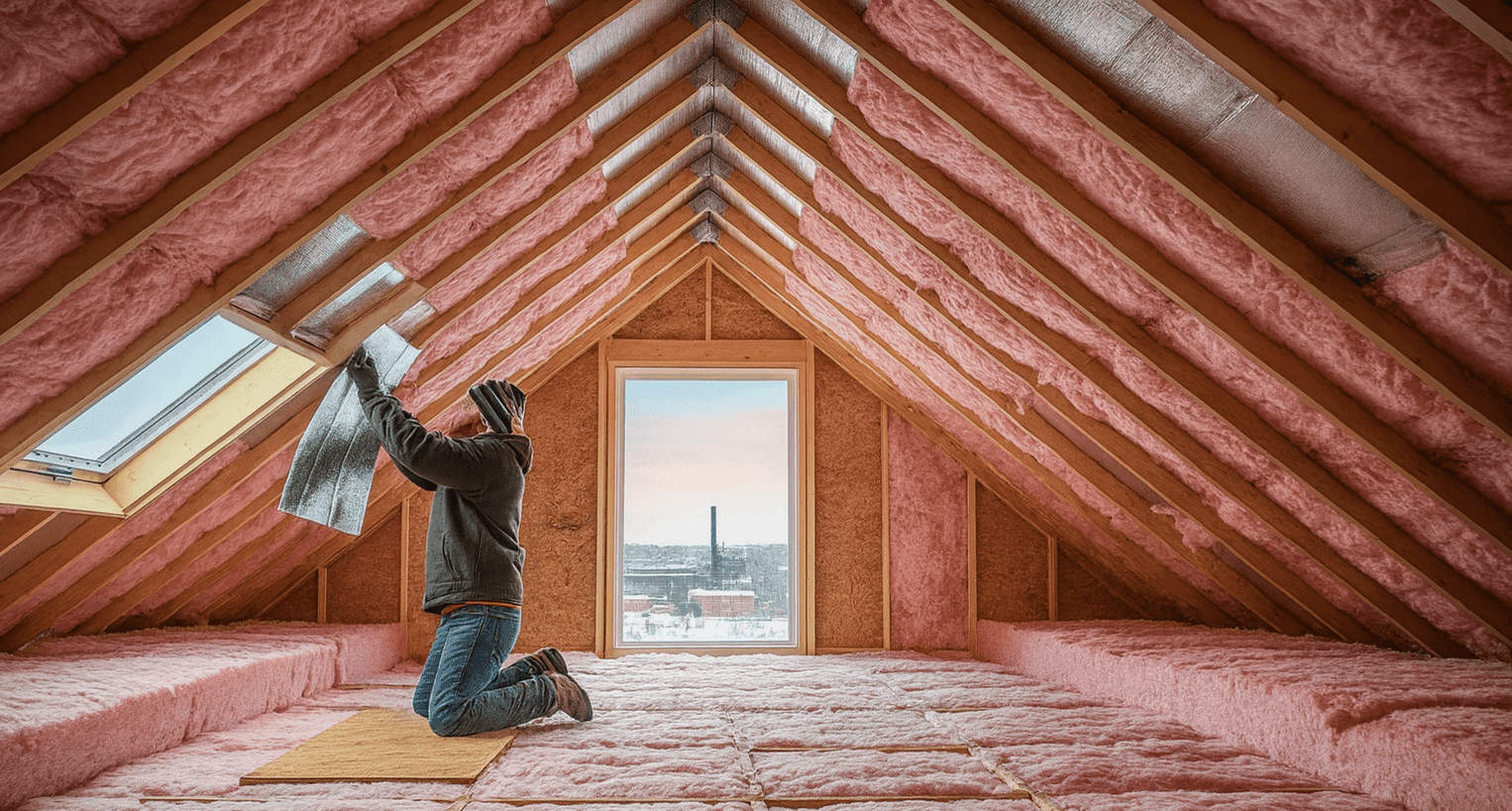 Roof with attic insulation and thermal scan showing energy efficient roofing in Bethlehem