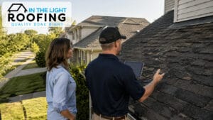 Professional reviewing roof repair or replacement Allentown
