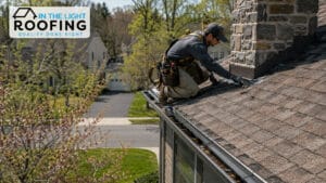 Professional reviewing spring roof inspection Lehigh Valley
